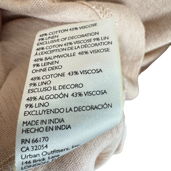 Free People As If Crochet Floral Short Sleeve Embroidered Lightweight Blouse L - Picture 11 of 12